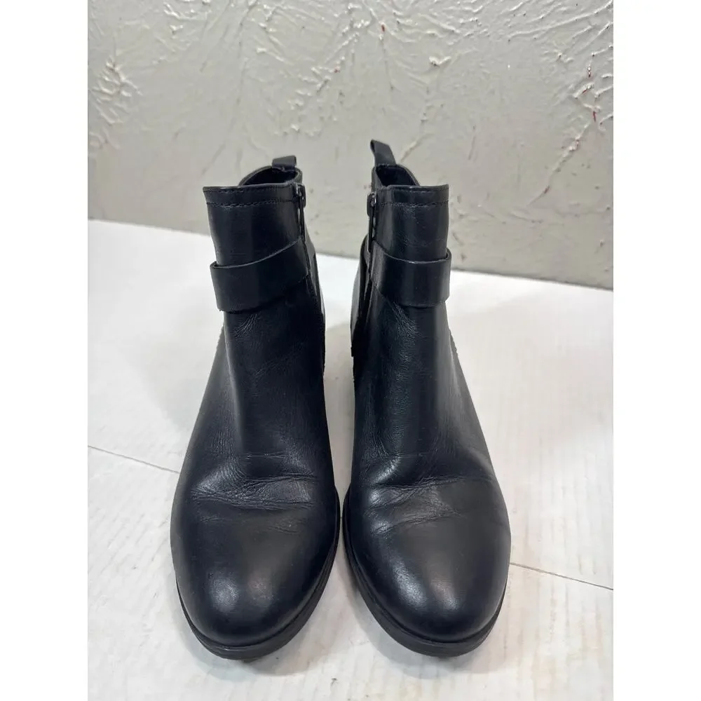 Vince‎ Camuto Women’s Peamer Ankle Boots Black Leather Buckle Straps Size 6.5